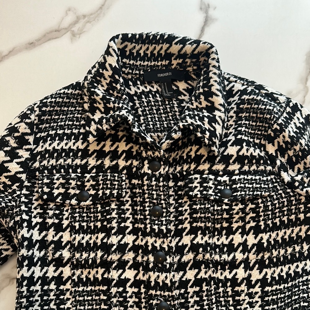 Black and White Tweed like Jacket